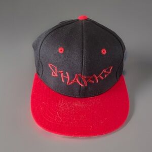 Vintage SHARKS Lids
Graffiti Hat Custom Red Black Snapback Streetwear Embroidery